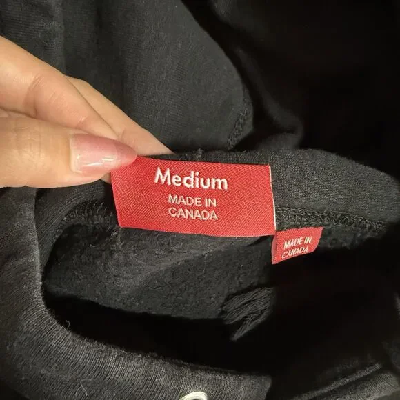 Supreme Men Water Arc Bubble Logo Hoodie Sweatshirt Black Medium Authentic